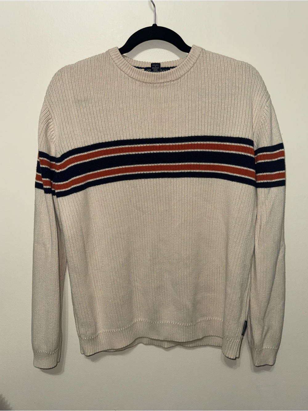 American Eagle Orange and Blue Single Striped Sweater